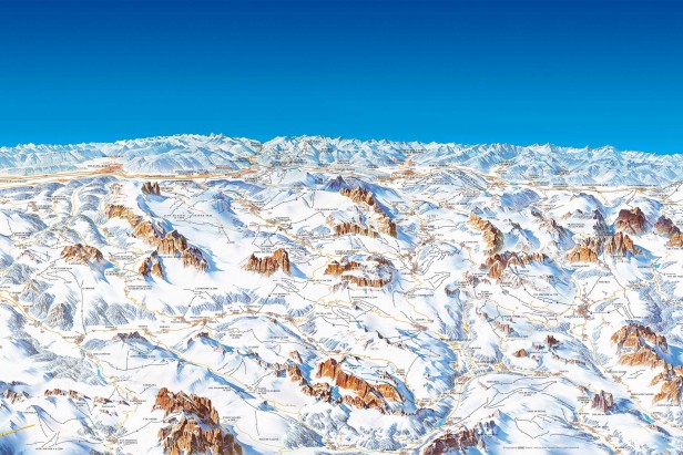 Ski map Dolomiti Superski